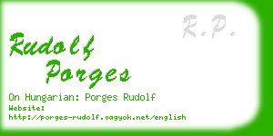 rudolf porges business card